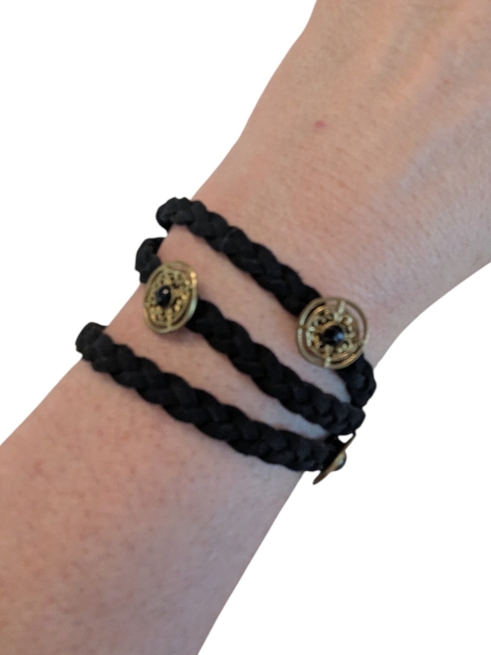 VTG Willow House By Sara Blaine Captiva Night Braided Suede Wrap Adj. Bracelet